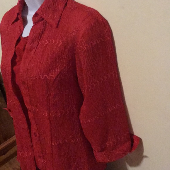 Joanna Red Blouse & Shell size Small - Picture 3 of 5